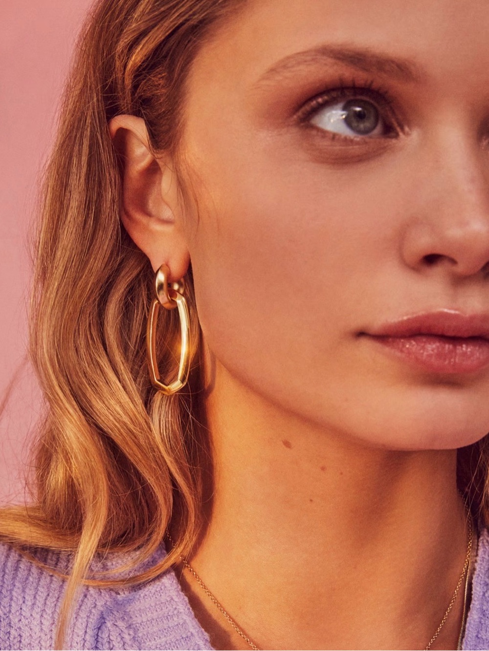 Kendra Scott Gold Double Link Hoop Earrings